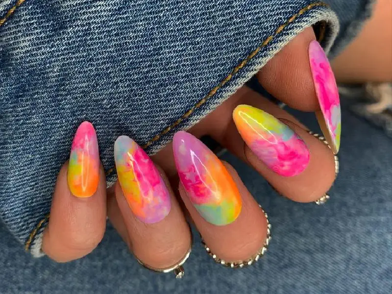 Nail Extension Designs of Tie-Dye Nails