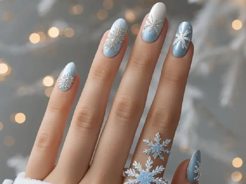 Nail Extension Designs of Winter Wonderland Nails