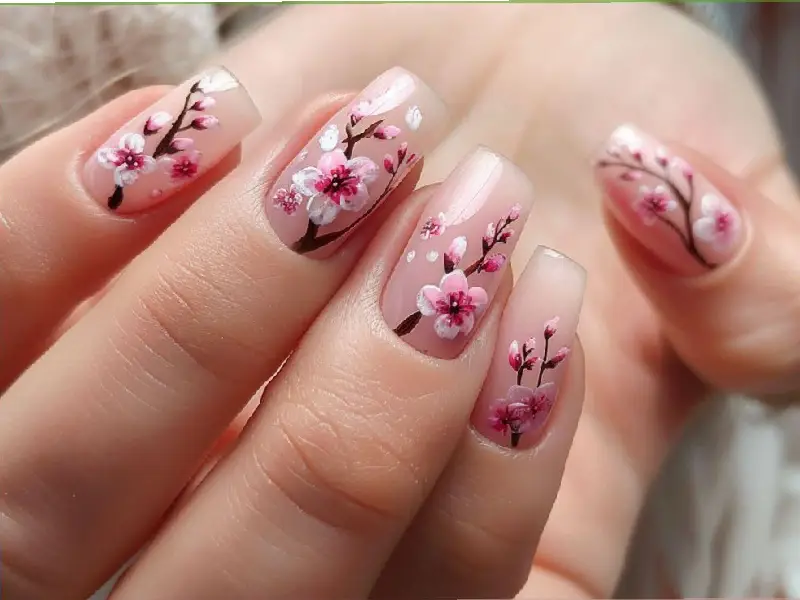 Nail Extension Designs of Spring Blossoms Nails