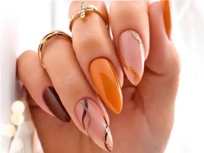 Earthy Tones nail extention design