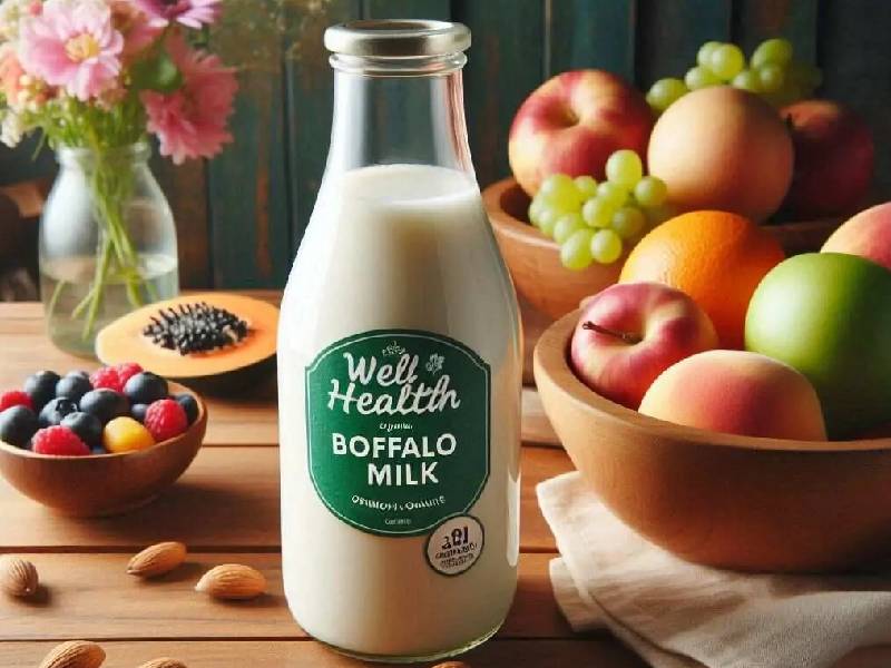 WellHealthOrganic Buffalo Milk tag